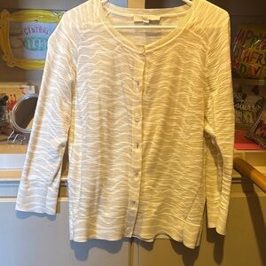 LOFT Cream Button Down Cardigan